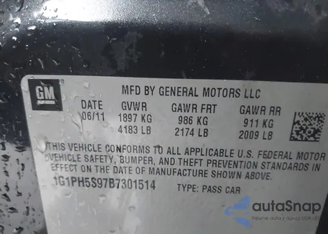 2011 Chevrolet Cruze Ltz from USA, damaged, VIN 1G1PH5S97B7301514